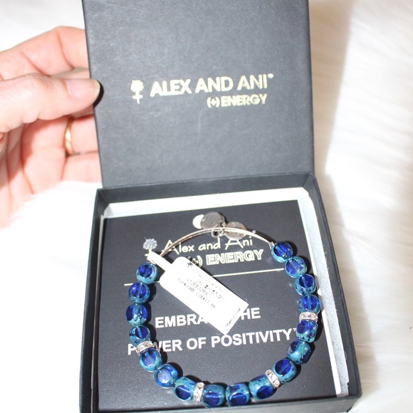 Alex and Ani,  Eden EWB Cobalt beaded bracelet New with tag - Picture 2 of 7